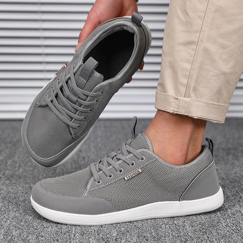 Men's Casual Shoes Mesh Breathable Lightweight Cushioning Shoes Lightweight Comfortable Non Slip Outdoor Training Walking Shoes