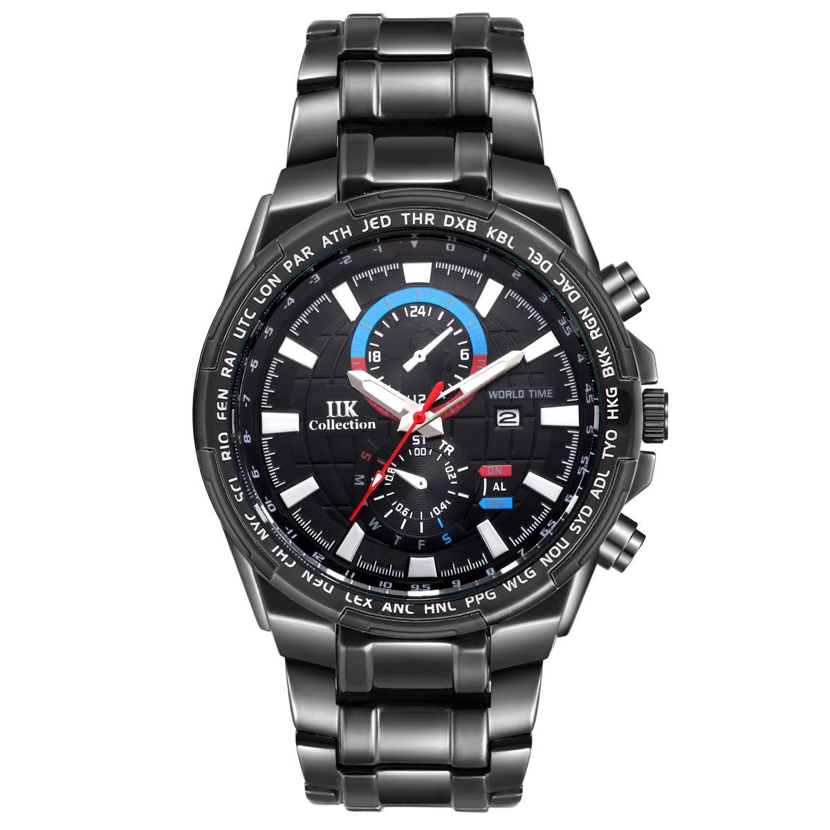 

Мужские часы IIK, спортивные часы с циферблатом, многофункциональные часы с календарем, часы Seiko