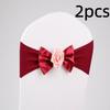 2pcs Vintage Satin Chair Sashes Band Multicolor Chair Back Flower Durable Chair Bow Tie  Birthday