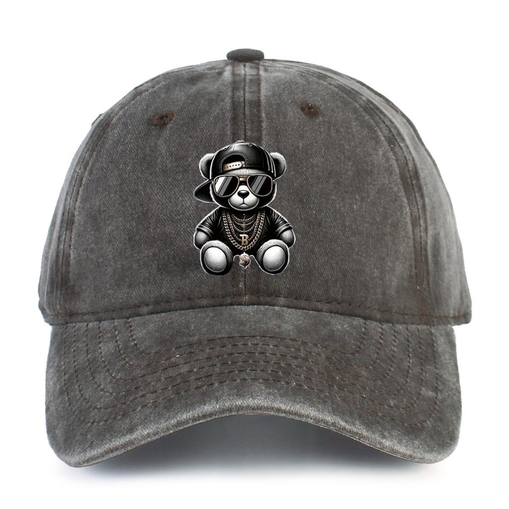 Cartoon Sunglasses Bear Cartoon Hat Printed Baseball Cap Men's and Women's Soft Top Duck Hat Tongue Adjustable Sunshade Hat