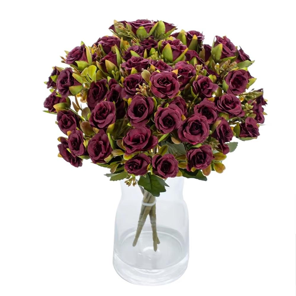 Artificial Flowers Silk Roses Wedding Bridal Outdoor Garden Courtyard Decoration Festival Diy Vase Bridal Bouquet Box Decoration