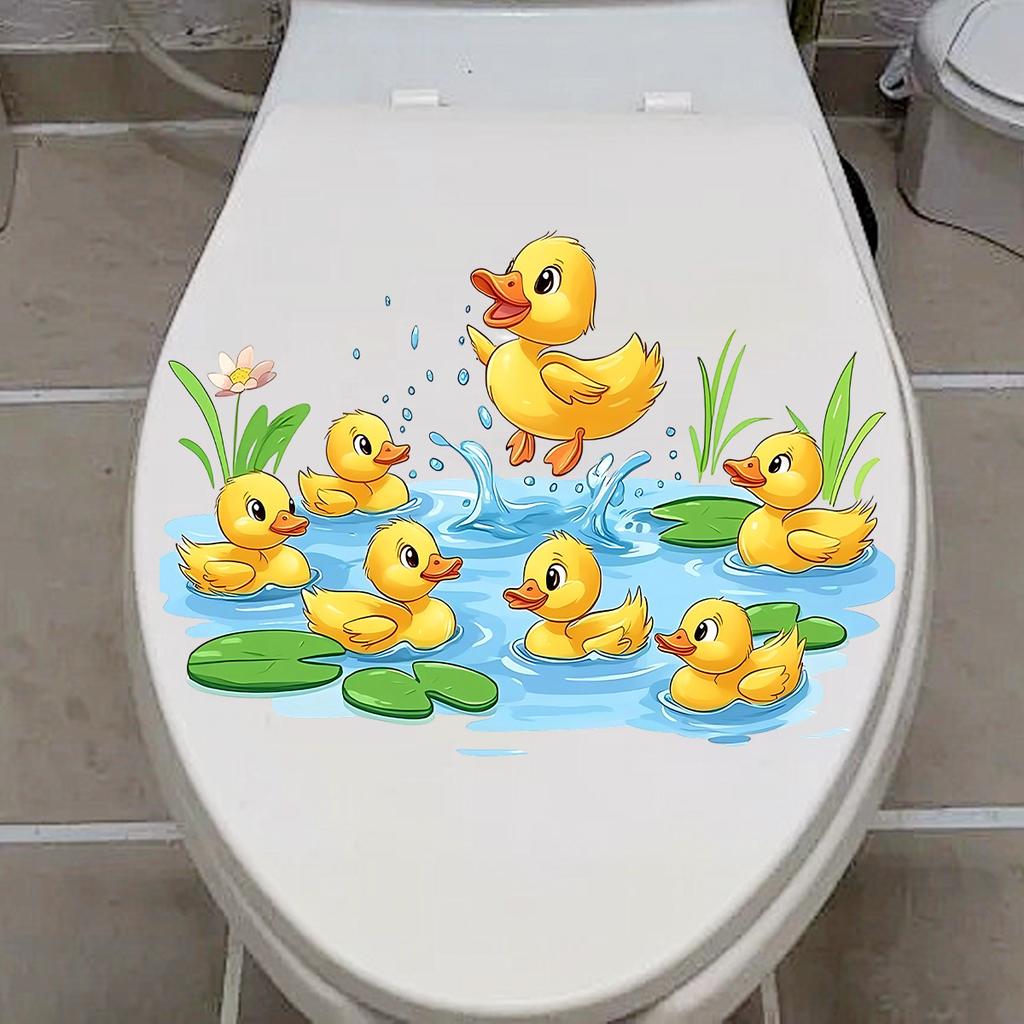 One Duck Toilet Sticker, a Plastic Bathroom Accessory Featuring a Playful Duck Design Suitable for Everyone