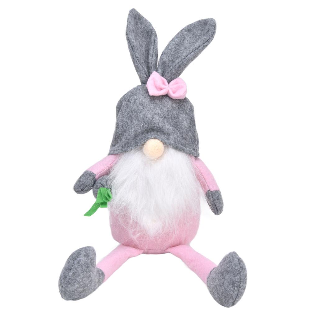 Easter Bunny Gnome Dolls Soft Fabric Long Leg Cute Faceless Gnome Ornament for Home Decoration