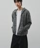 Alyss Blended Stripe Crop Zip-Up Hoodie [Black]