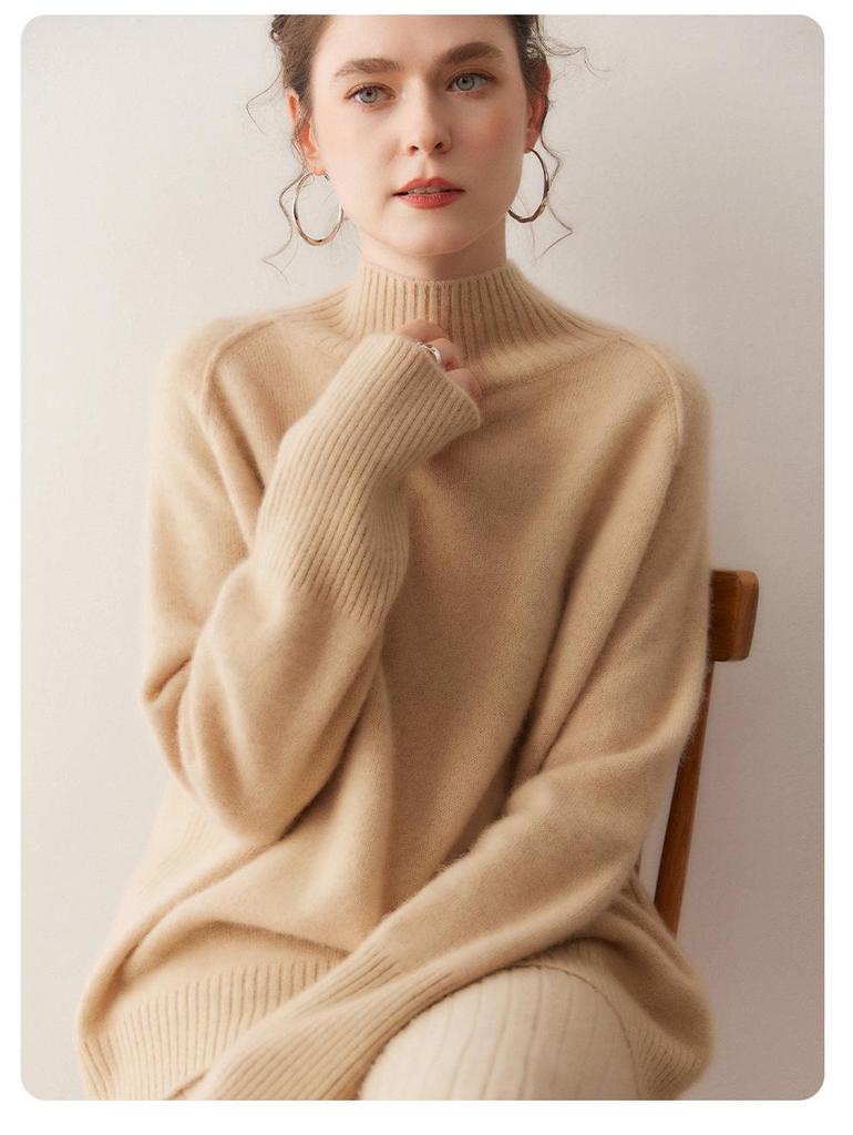 Lekasha Women's Cashmere Raglan Sleeve Sweater: New Fashion Knitwear Base Layer