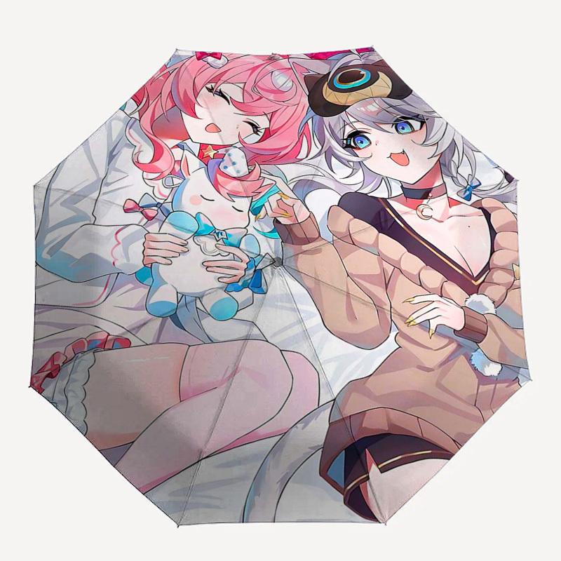 1 Stück Outdoor-Schirm mit niedlichen Anime-Charakteren - Automatisches Öffnen/Schließen, Tragbares 3-fach faltbares Design, 8-Speichen-Eisenrahmen - Perfektes Geschenk für Fans, Tr