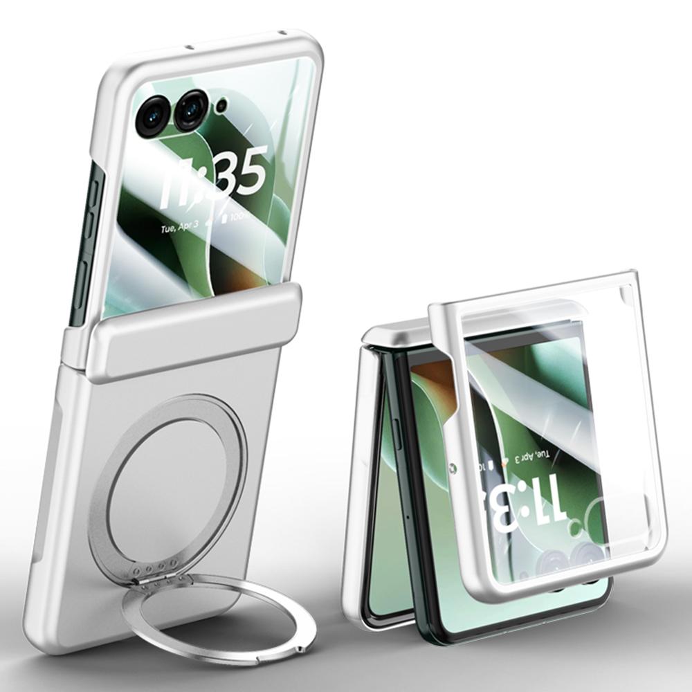 For Motorola Razr 60 Ultra 5G Deksel Kompatibelt med MagSafe Støttefot Hudberøring PC Telefondeksel Innebygd Skjermbeskytter