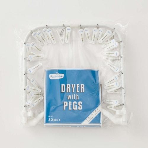 Freddy Leck 32-Piece Square Hanger, White | Stylish Stainless Steel Laundry Hanger, Drying Rack