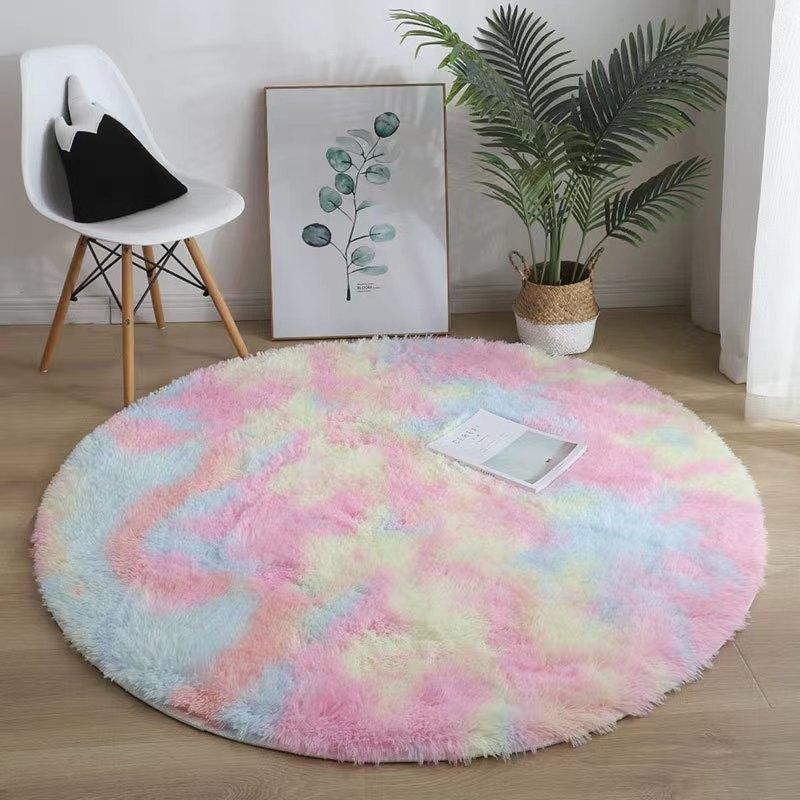 Tapis Rond en Peluche Super Douce Tapis Moelleux Blancs Pour Salon Décoration Intérieure Chambre Chambre d'Enfant Décoration Salon Tapis à Poils Épais