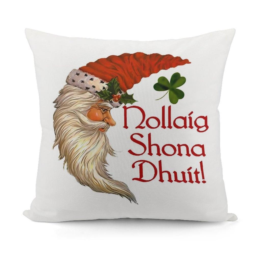 Funny Dog Antlers Pillowcase, Cute Christmas Terrier Print, Holiday Home Decor Cushion Cover, Soft Fabric