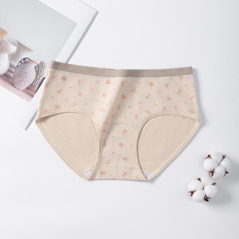 Ladies Spring and Autumn Pure Cotton 10A Antibacterial Extended Crotch Triangle Briefs L розовый