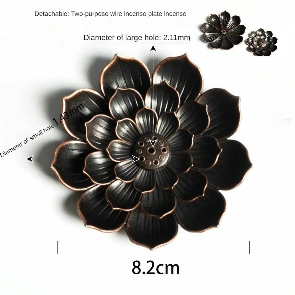 2pcs Incense Holder for Sticks Alloy Incense Burner Creative 3 Levels Lotus Incense Stick Holder and Detachable Ash Catcher