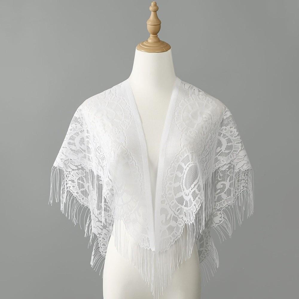 

Pure Color Triangle Scarf Transparent Wedding Party Shawl Fashion Lace Scarf 05