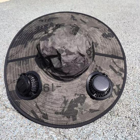 Solar Fan Hat with Dual Rechargeable Fans Design Wear-Resistant Sun Protection