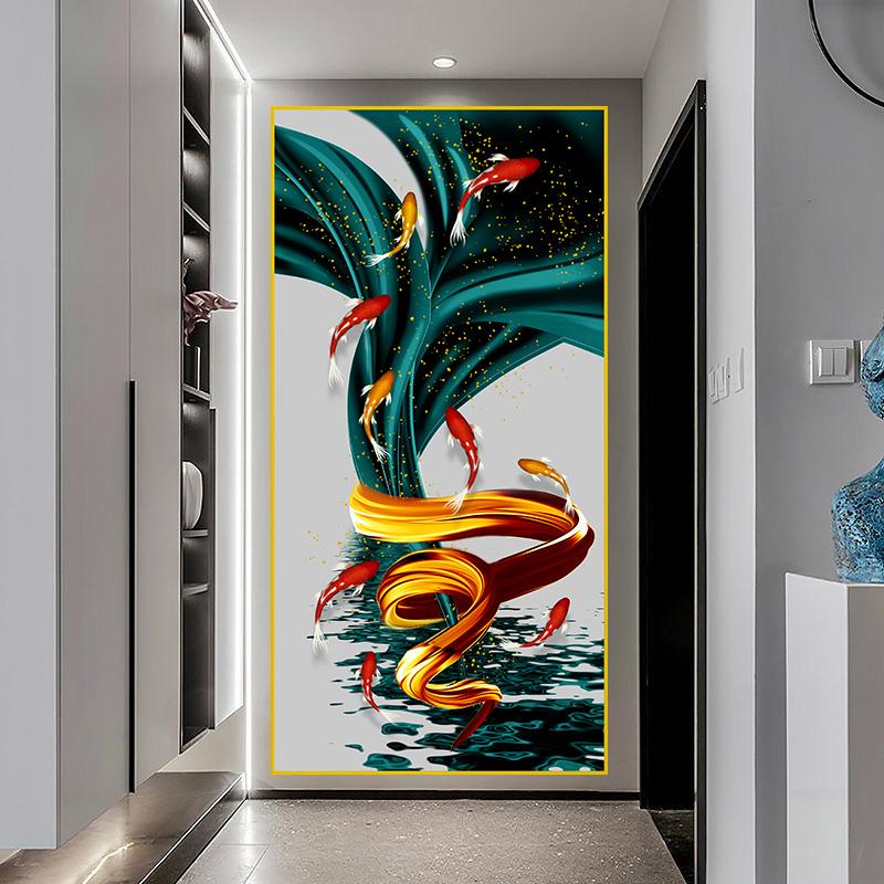 New Chinese Golden Deer Rich Tree Canvas Painting Wall Art Luxury Gold Flowers Posters Prints for Corridor Interior Decor Quadro