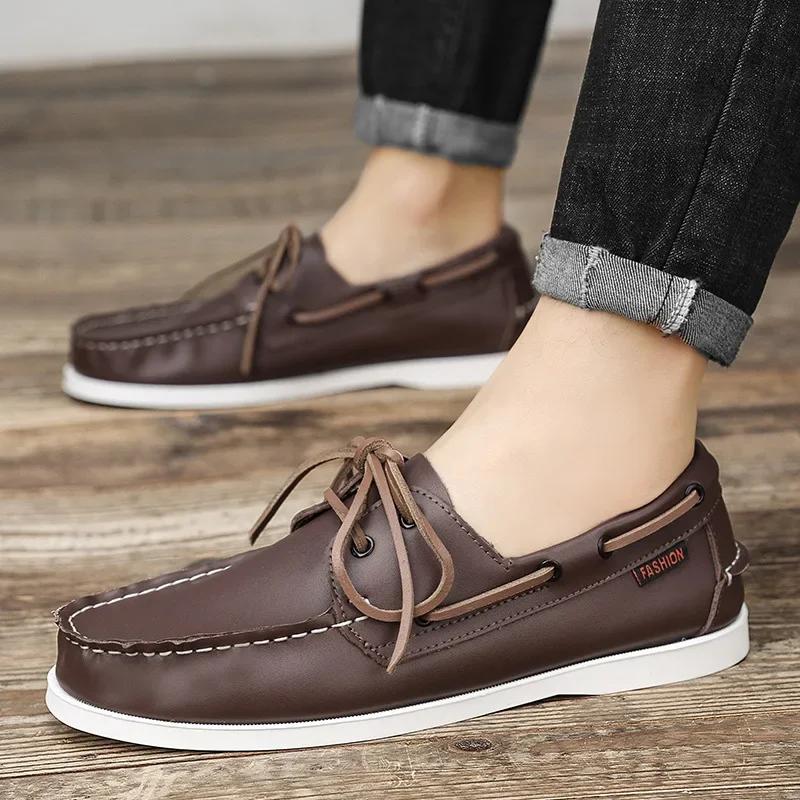 Mode Neue Echtleder Slipper Herren Sneaker Fahrschuhe Lässige Herrenschuhe Damen Schuhe Docksides Klassische Bootsschuhe