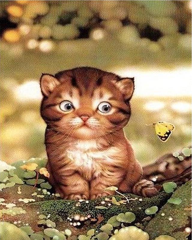 Full Square Drill Diamond Painting Cat Girl Diamond Embroidery Animal Mosaic Art Rhinestone Home Decoration