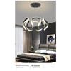 Chandelier Nordic Hanging Lamp Modern Pendant Lamp Irregular Chandelier Bedroom Living Room LED Fixtures Lighting Black 50cm