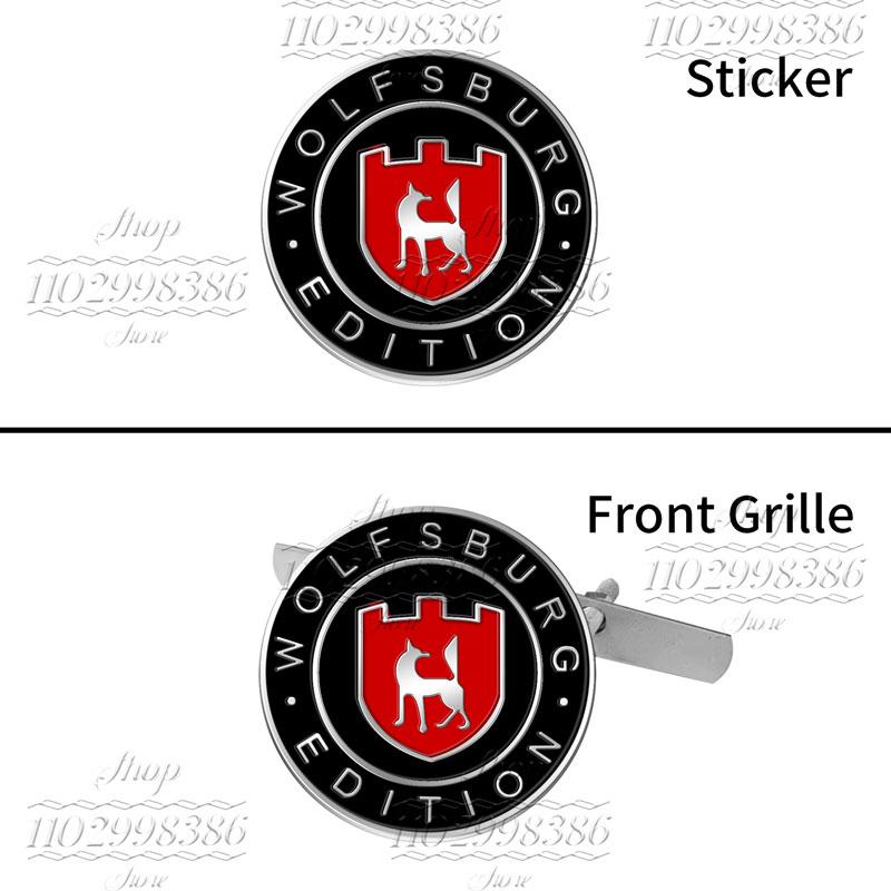 3D Metal Wolfsburg Edition Logo Front Grill Emblem Sticker For Golf Mk5 VW Passat Jetta Tiguan Polo Rear Trunk Side Fender Decor