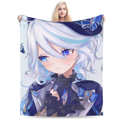 Furina Genshin Impact Blankets Flannel Autumn/Winter  Portable Super Soft Throw Blanket for Home Office Quilt