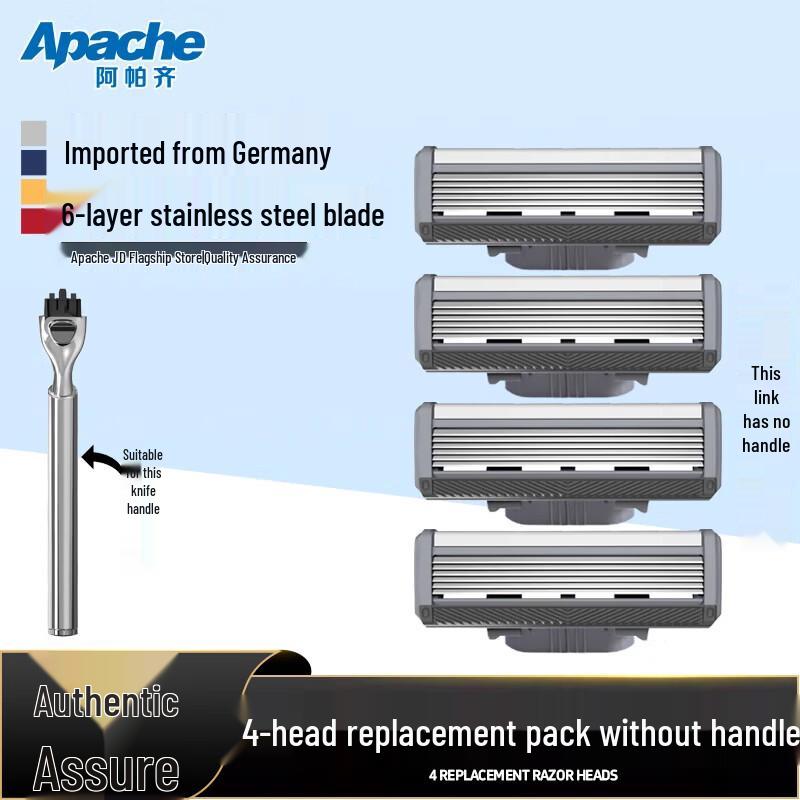 APACHI German Imported 6-Blade Razor Refills German Imported Blade Head
