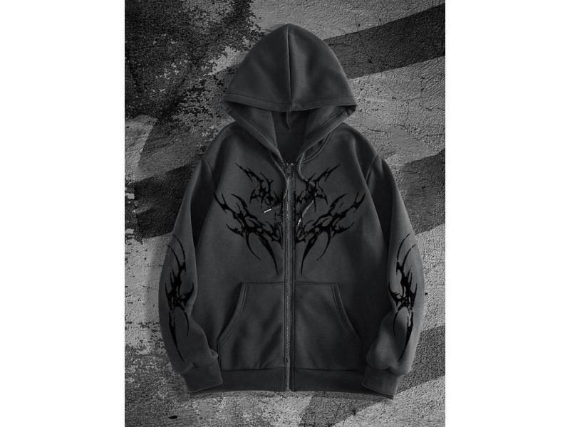 Men's Fleece-Lined Printed Sports Hoodie - New Fall Arrival