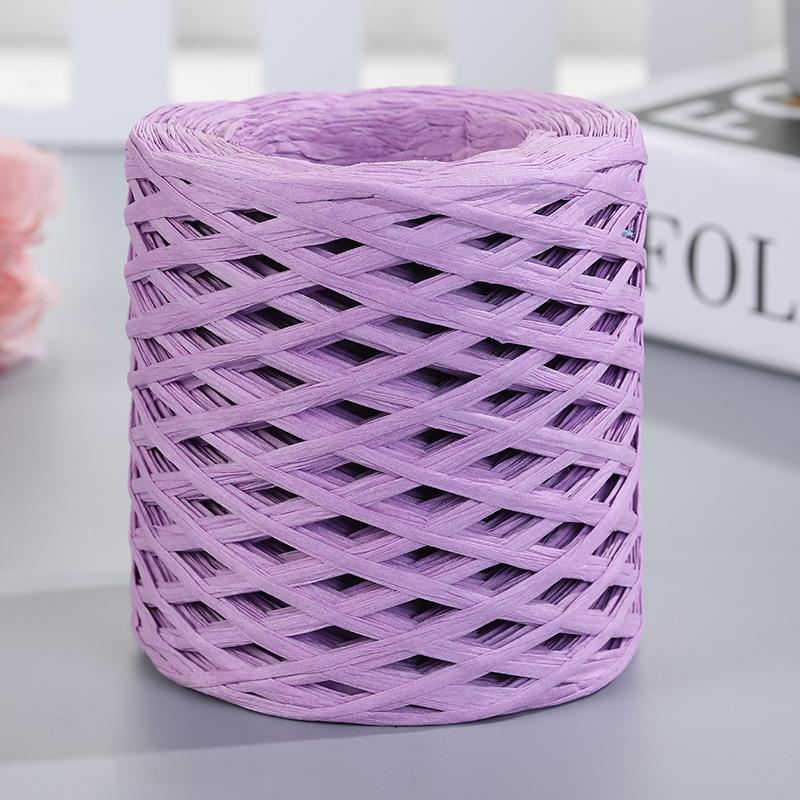 200M Natural Raffia Straw Yarn For Knitting Crocheting Paper Threads DIY Handmade Summer Sunhat Beach Bag Braided Cord Supplies