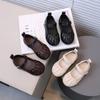 Girls Soft Sweet Princess Dance Shoes for Party Wedding Children's Fashion Pleated Leather Shoes Kids New Chic Solid Color Flats