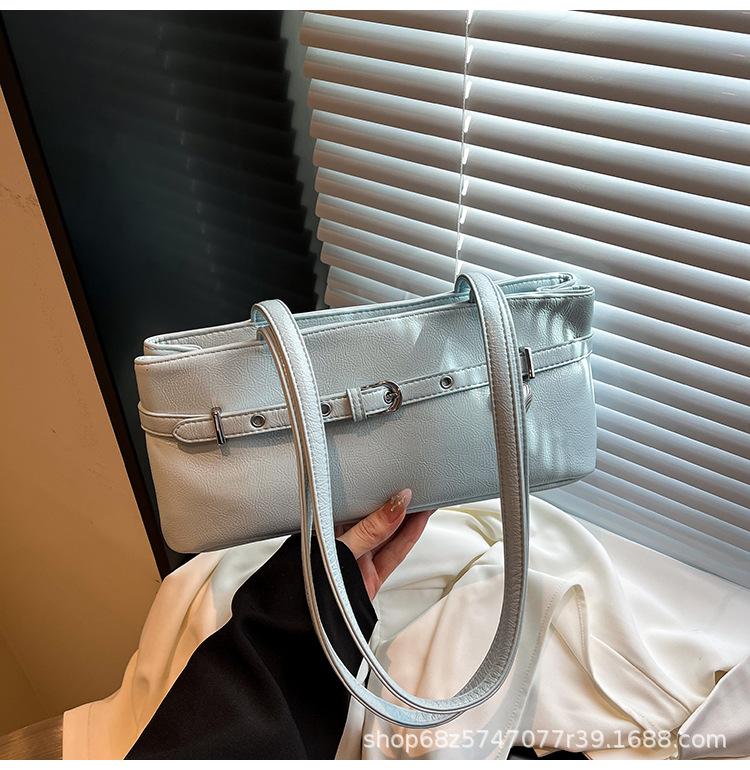 2025 New Bag Women's Senmeng Trendy Fashion Texture One-shoulder Armpit Bag Spring Casual Commuter Small Square Bag