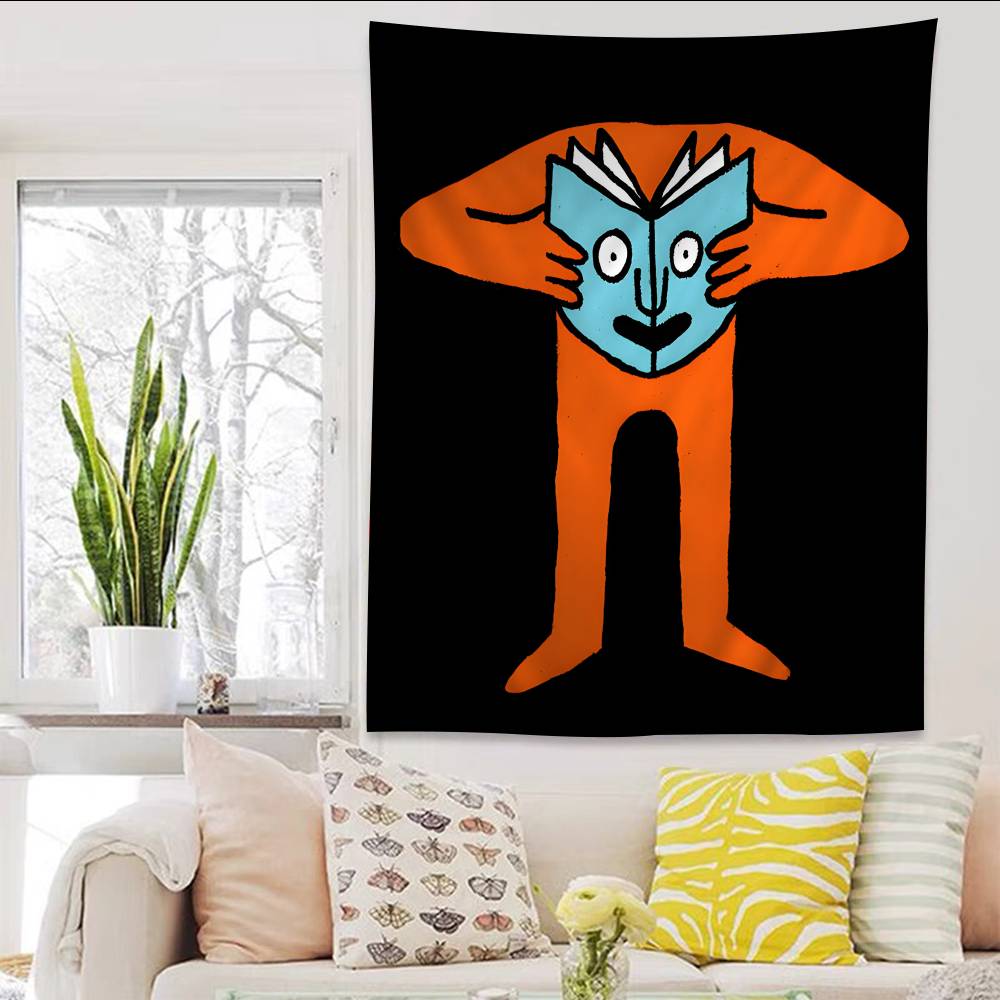 JJean Art Jullien Anime Tapestry Hippie Flower Wall Carpets Dorm Decor Wall Hanging Home Decor