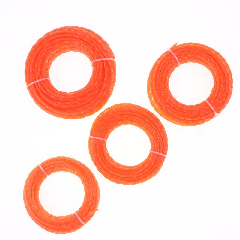Universal Grass Trimmer Line Spiral Nylon Brush Cutter Rope 1PCS 15m Length 2.4-4mm Sizes for Most Lawn Mower Weed Eater