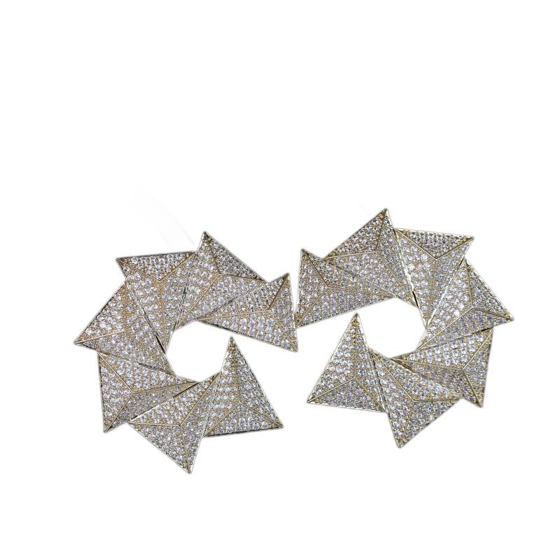 S925 Silver Inlaid Zirconia Earrings: Trendy, Luxurious Ear Drops