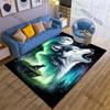 1PC Howling wolf moonlit aurora forest Carpet for Living Room Bedroom Sofa Home Decor Rus Non-slip Floor Mat Luxury Gift