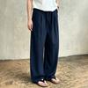 Chinese style summer thin Lyocell Tencel rain dew linen cotton and linen pants men's wide-leg old money style hemp pants