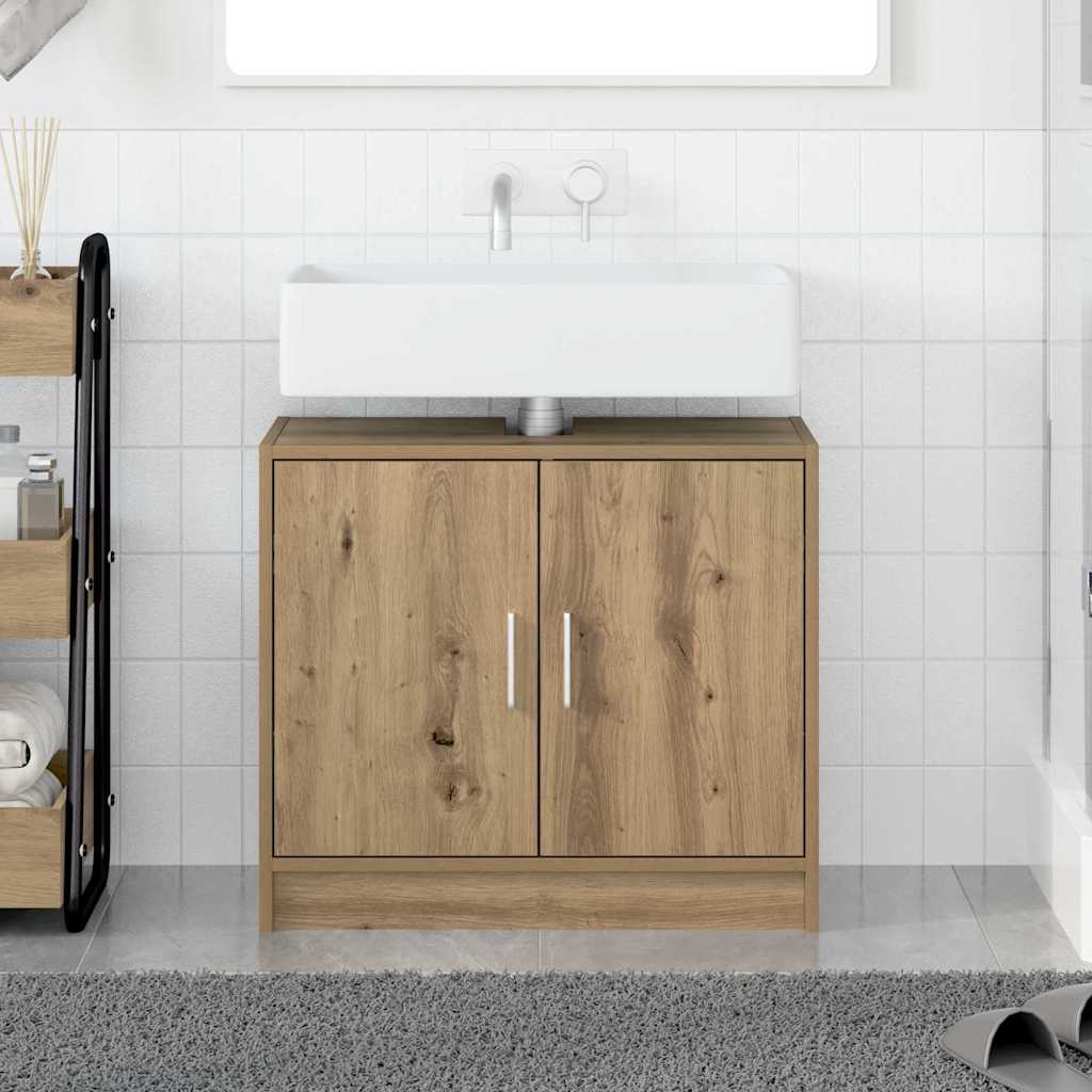 vidaXL Badezimmerschrank Artisan-Eiche 63 x 29 x 55 cm Holzwerkstoff beige
