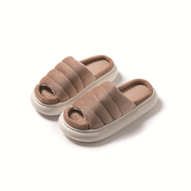 Women's Memory Foam Fuzzy Slippers Open Toe House Shoes Faux Fur Indoor Outdoor Slippers Anti-Slip Winter Warm Comfortable Plush Slippers for Women
