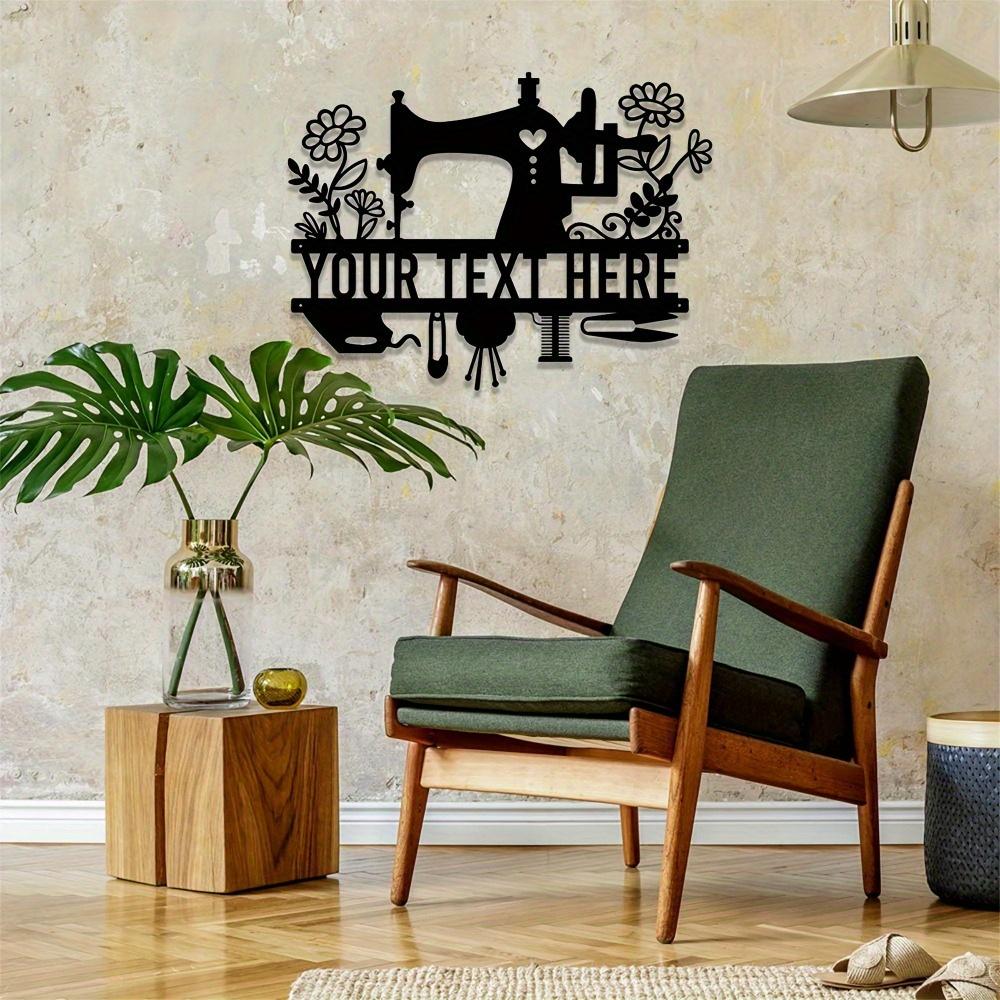 Custom Made Metal Sign Sewing Machine Silhouette Wall Art Home Door Outdoor Party Decor