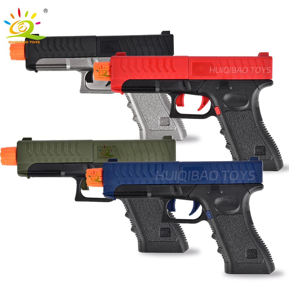 Soft Bullet Toy Gun Outdoor Combat Weapon Shooting Game Toys with Silencer Foam Ejection Toy Gun Toy for Adult Boys