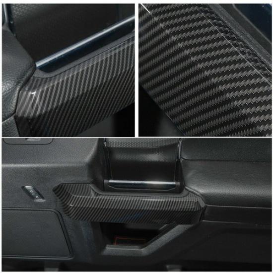 For F-150 Carbon Fiber Inner Door Handle Cover Interior Trim For Ford F150 15-20