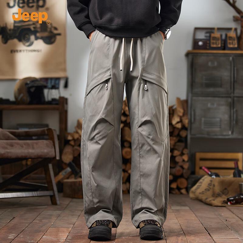 JEEP Men's Straight-Leg Multi-Pocket Cargo Pants