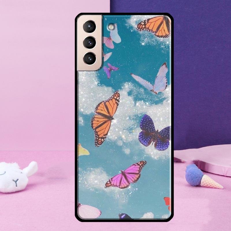 Butterfly Sky Phone Case For Samsung Galaxy S25 Ultra S24 S23 Ultra S9 S10 S20 S21 S22 Plus S24 FE Cover