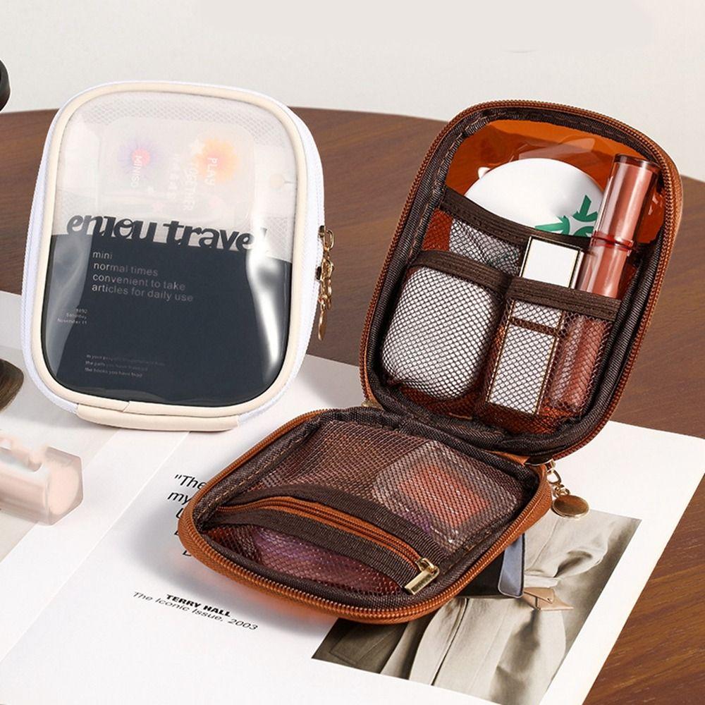 Letter Makeup Bag Mini Skincare Storage Bag Wash Bag PVC Transparent Cosmetic Bag Travel