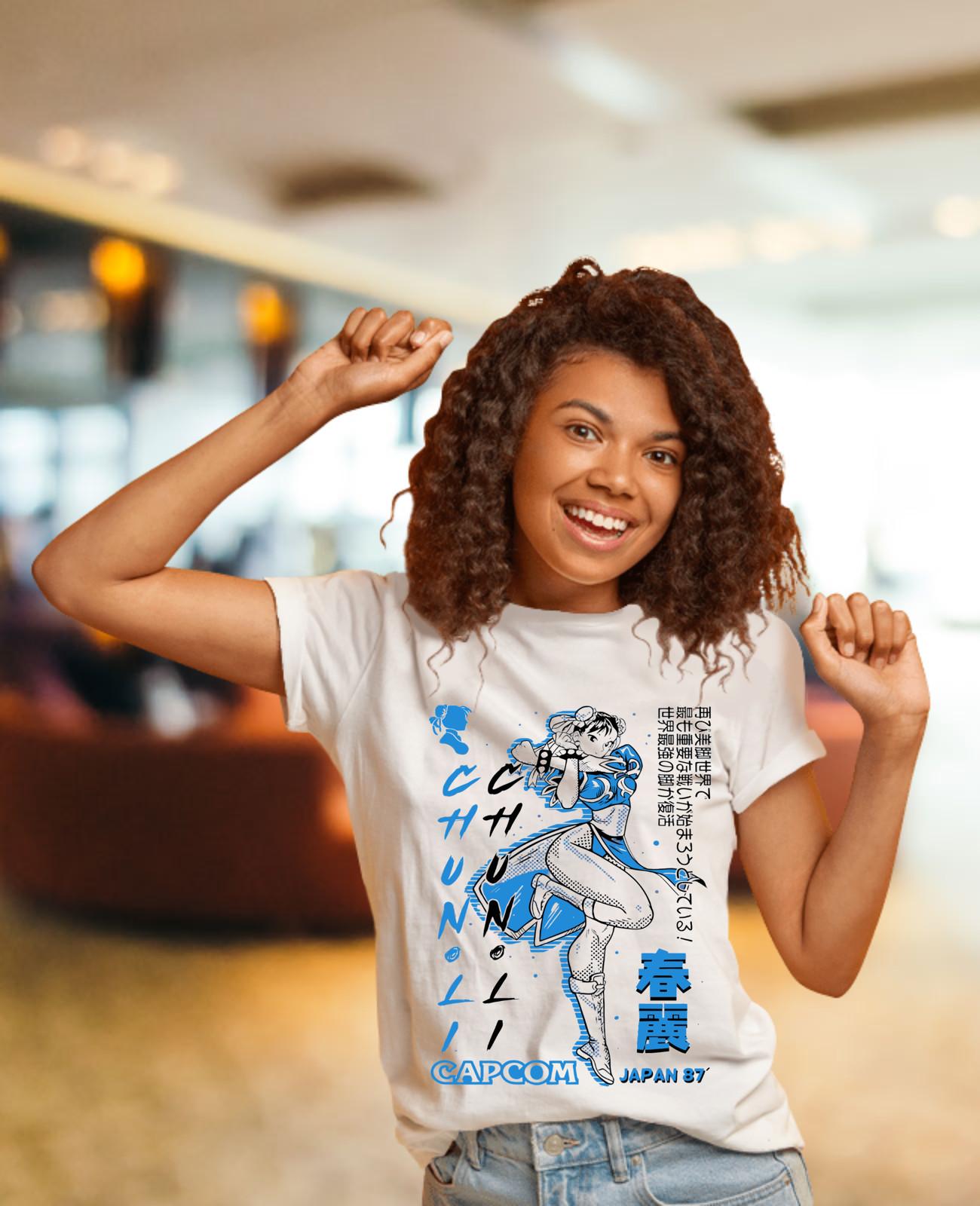 

Street Fighter vs King Of Fighters T-Shirt Mens Womens Tees TopSNK Chun Li vs Mai Anime GifT Shirt Mens Womens Tees Top 3XL