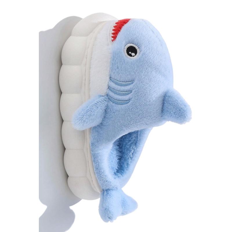 Warm Children's Shoes Suitable for Cute Shark Designs for Boys and Girls, Creative Autumn and  Winter  Indoor  Slippers