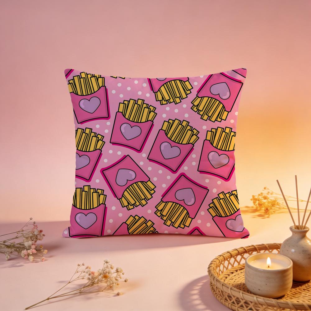 Fun Fast Food French Fries Cushion Cover Comfortable Durable Pillow Cover MultiScene for Home Office Car Sofa