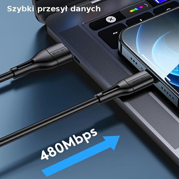 Kabel Lightning USAMS 1m Szybkie ładowanie Czarny