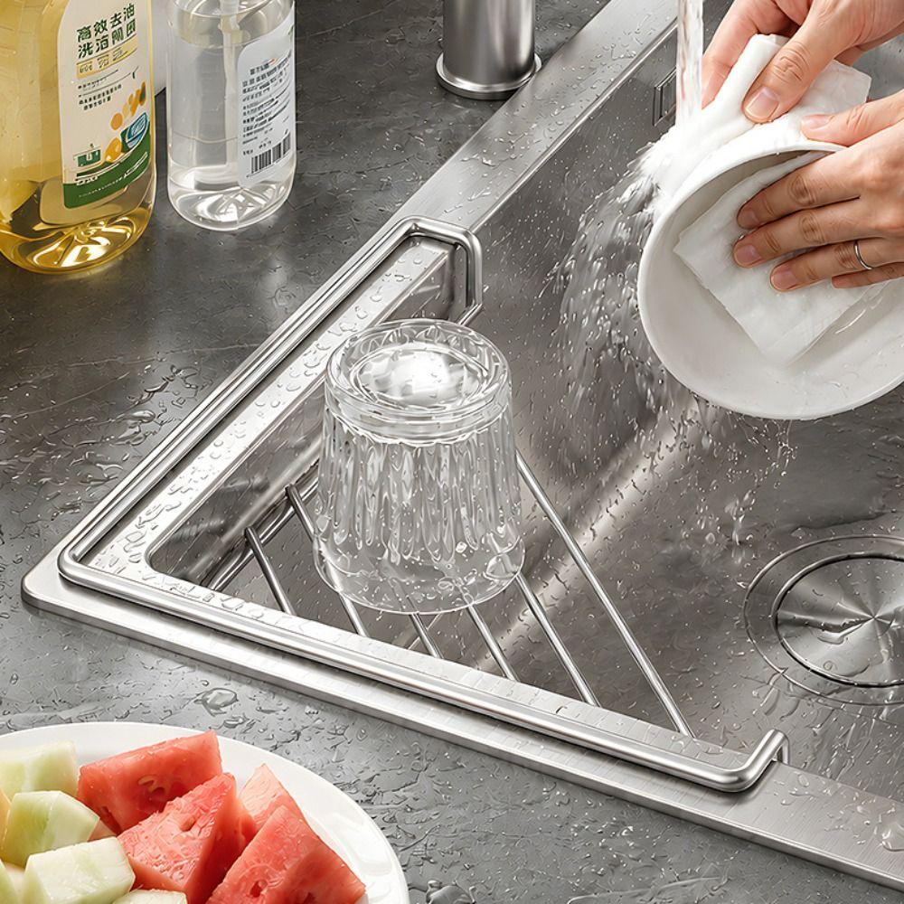 Waterproof Dish Drying Rack Anti-rust Sink Drain Shelf Sink Storage Holder Laundry Room