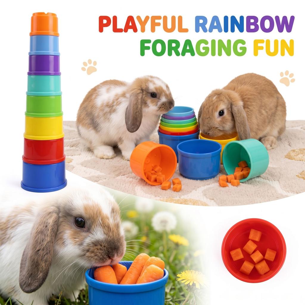 Puzzle-Stapelbecher Spielzeug gegen Langeweile, Zufällige Farben, Stapelbares Design