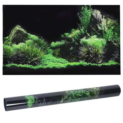 Aquarium Fish Tank Seafloor Water Grass Background Decoration Painting PVC Sticker91 X 50cm