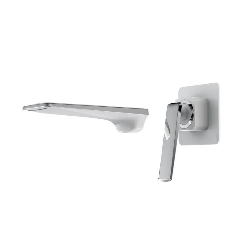 

Смеситель для раковины из цельной латуни, настенный, с водопадным изливом, смеситель для горячей и холодной воды, кран